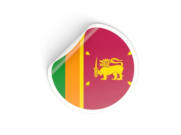 Round sticker with flag of sri lanka — Stock Photo, Image