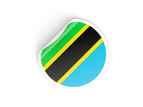 タンザニアの国旗とラウンド ステッカー — ストック写真