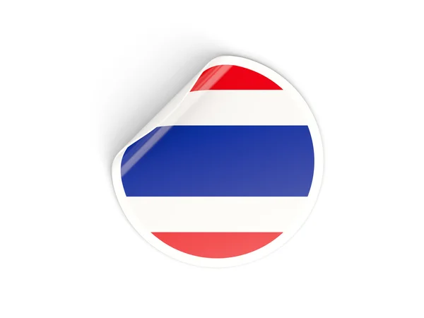 Autocollant rond avec drapeau de la Thaïlande — Photo