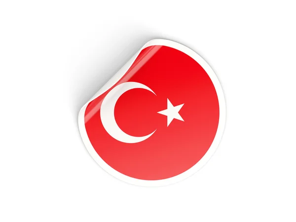 Türkiye'nin bayrak ile yuvarlak etiket — Stok fotoğraf