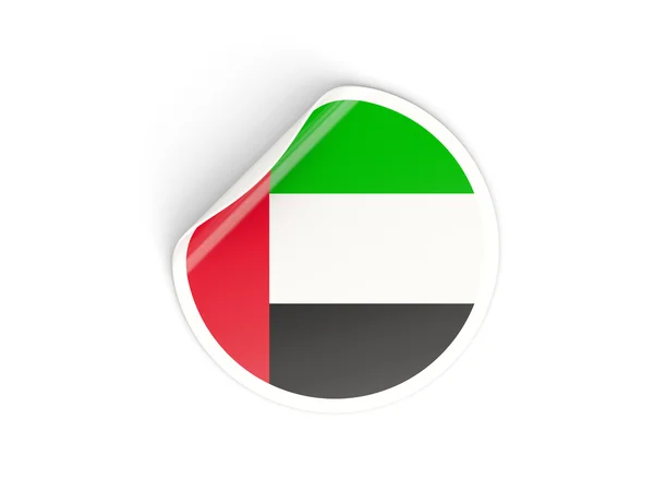 Adesivo redondo com bandeira de emirados árabes unidos — Fotografia de Stock