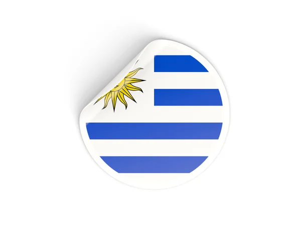 Pegatina redonda con bandera de uruguay —  Fotos de Stock