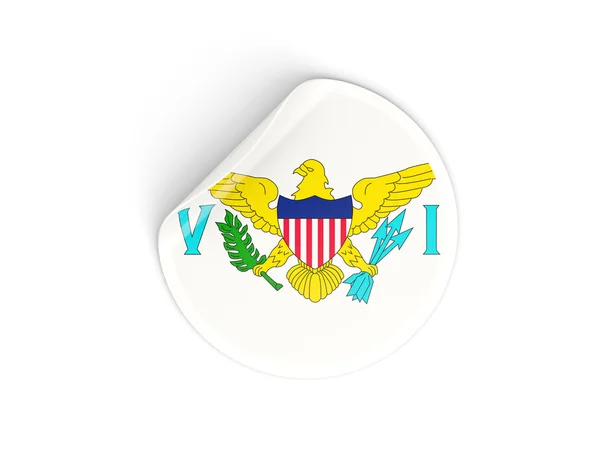 Round sticker with flag of usa virgin islands — Stock Photo, Image