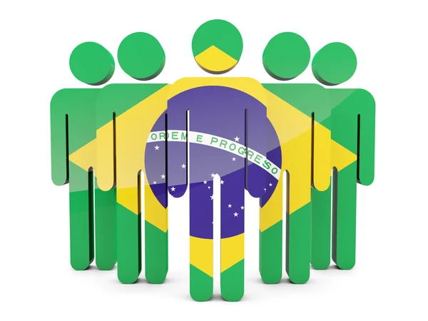 ブラジルの旗を持つ人々 — ストック写真