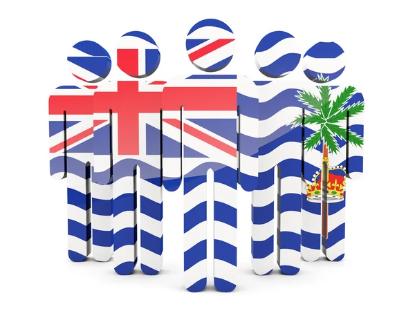 Personer med flagga brittiska indiska oceanöarna — Stockfoto