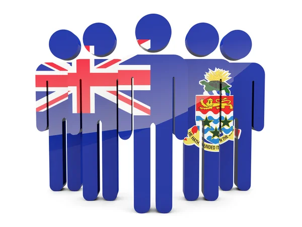 People with flag of cayman islands — Stock Photo, Image