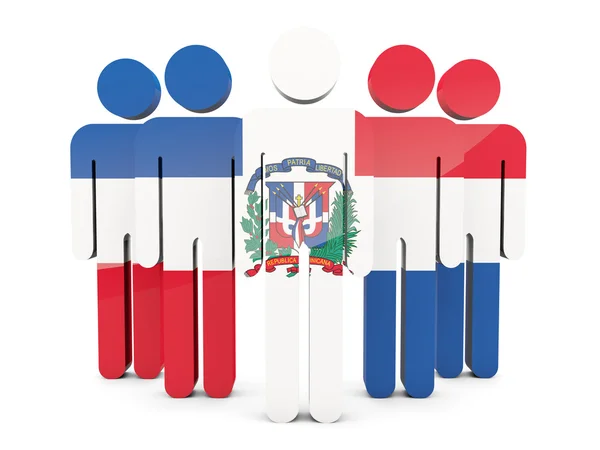 People with flag of dominican republic — Stock Photo, Image