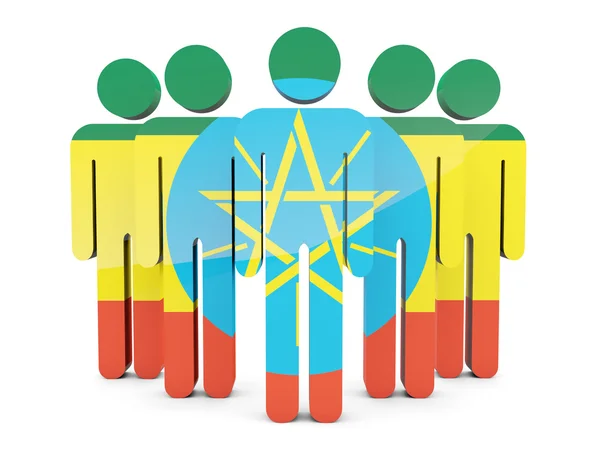 エチオピアの旗を持つ人々 — ストック写真