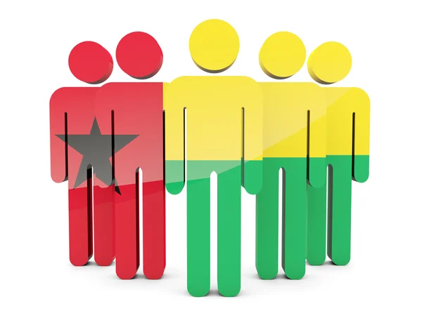 Menschen mit der Flagge von Guinea-Bissau — Stockfoto