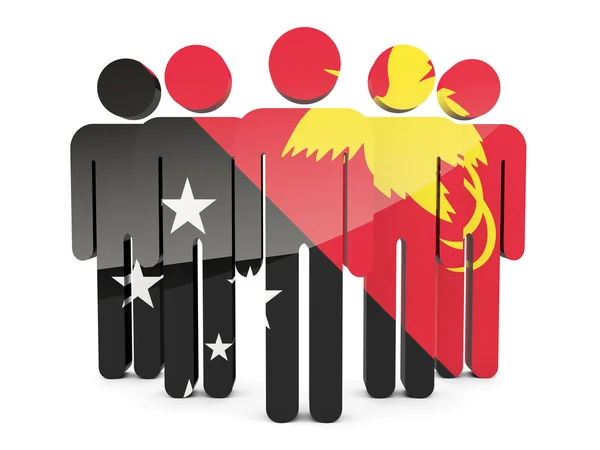 People with flag of papua new guinea — Stock Photo, Image