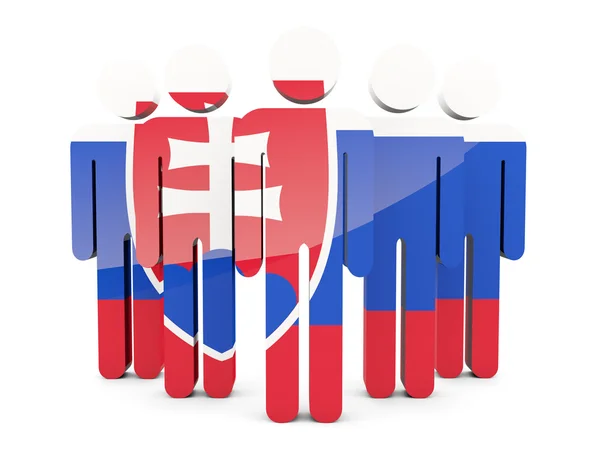 Mensen met vlag van Slowakije — Stockfoto