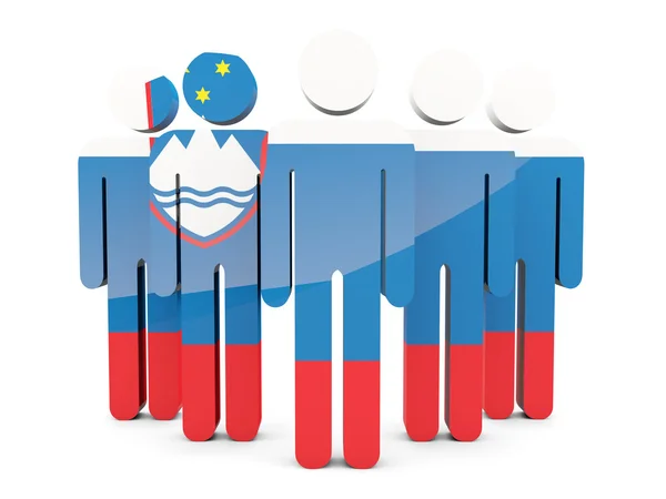 Mensen met vlag van Slovenië — Stockfoto