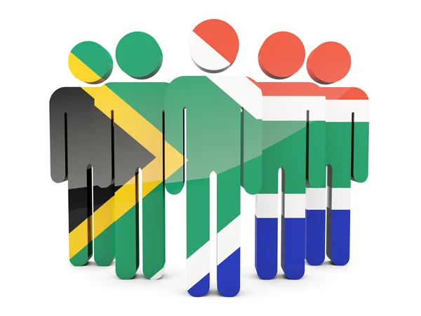 Personnes avec drapeau de l'Afrique du Sud — Photo