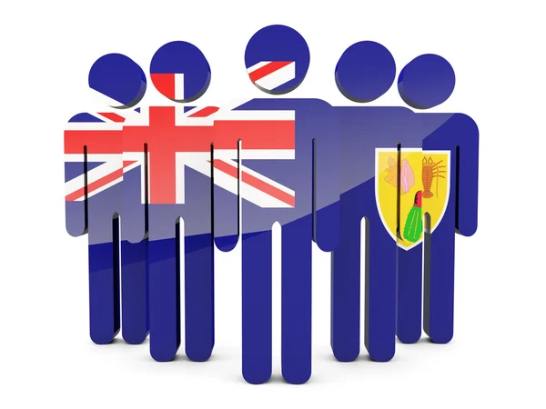 Persone con bandiera di Isole Turks e Caicos Foto Stock Royalty Free