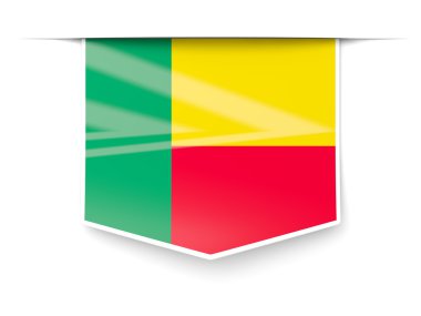 Benin bayrağı ile kare etiketi