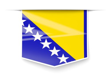 Bosna-Hersek bayrağı ile kare etiketi