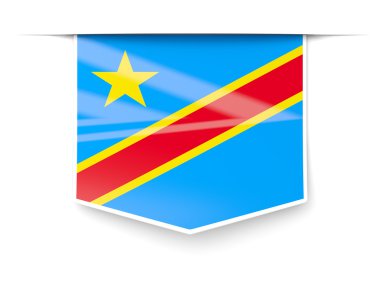 Kongo Demokratik Cumhuriyeti bayrağı ile kare etiketi