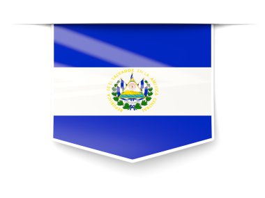 El salvador bayrağı ile kare etiketi