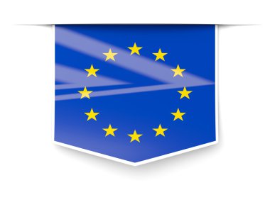 Avrupa Birliği bayrağı ile kare etiketi