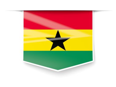 Gana bayrağı ile kare etiketi