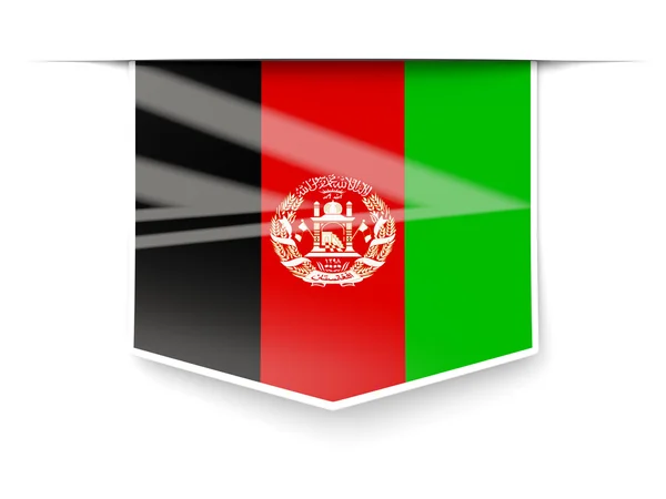 Vierkante label met vlag van afghanistan — Stockfoto