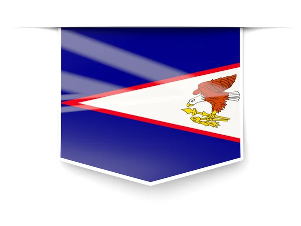 Square label with flag of american samoa — Stock Photo, Image