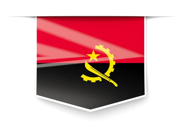 Vierkante label met vlag van angola — Stockfoto