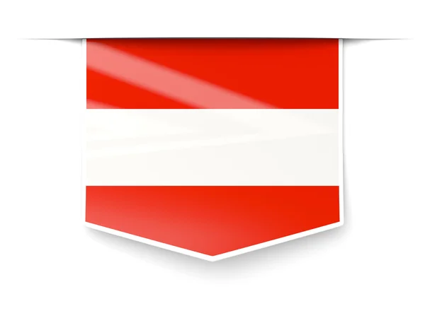 Square label with flag of austria — Stock Photo, Image