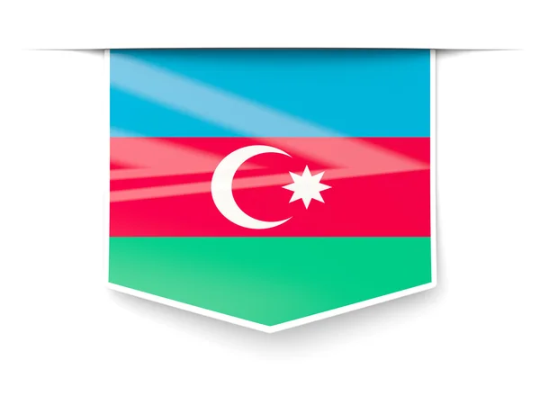 Étiquette carrée avec drapeau azerbaijan — Photo