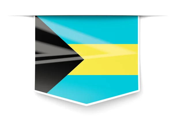 Square label with flag of bahamas — Stock Photo, Image