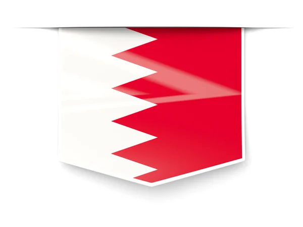 Firkantet etiket med flag bahrain - Stock-foto