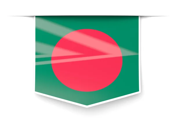 Rótulo quadrado com bandeira de bangladesh — Fotografia de Stock