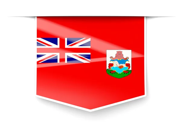 Square label with flag of bermuda — Stock Photo, Image