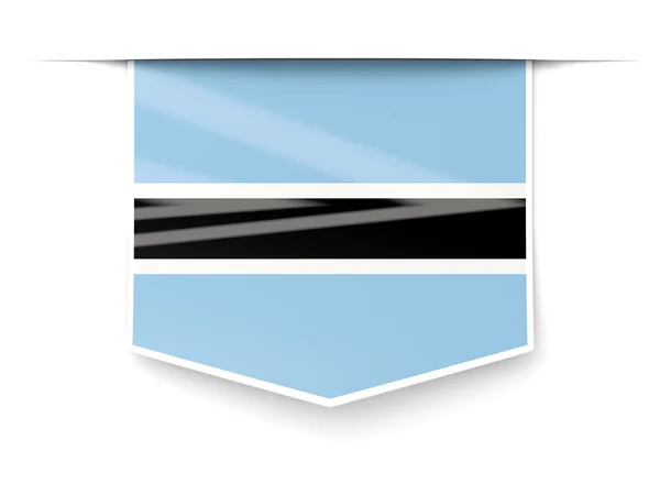 Quadratisches Etikett mit Flagge von Botswana — Stockfoto