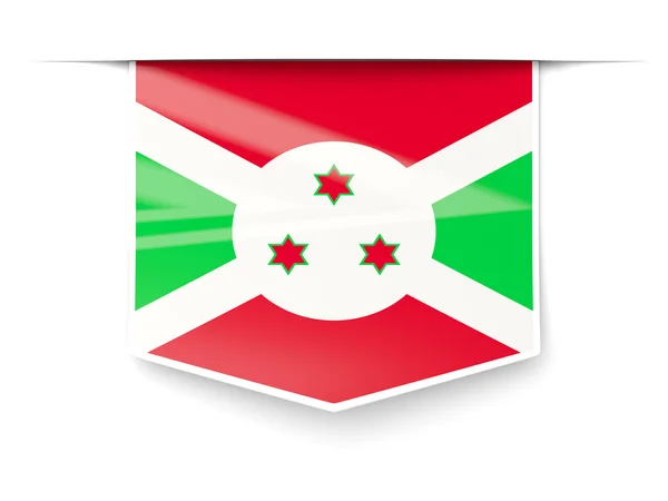 Etiqueta cuadrada con bandera de burundi — Foto de Stock