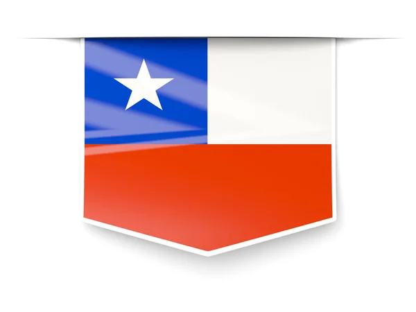 Square label with flag of chile — Stock Photo, Image