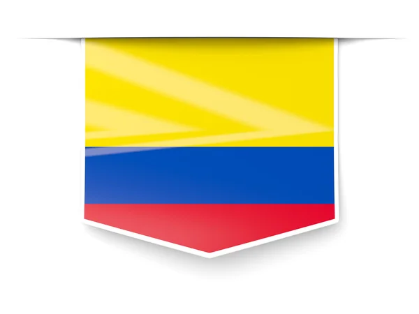 Etiqueta cuadrada con bandera de colombia — Foto de Stock