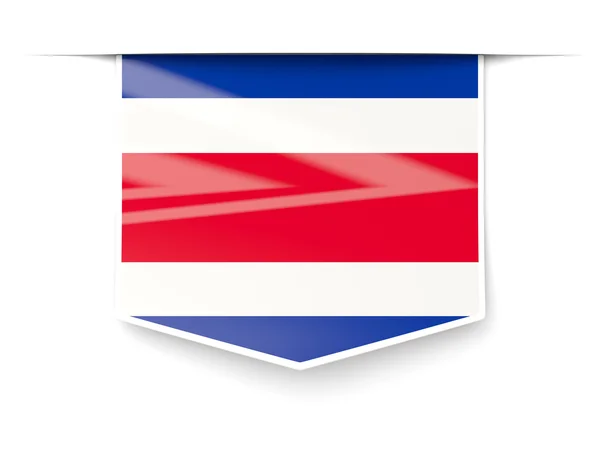 Square label with flag of costa rica — Stock Photo, Image