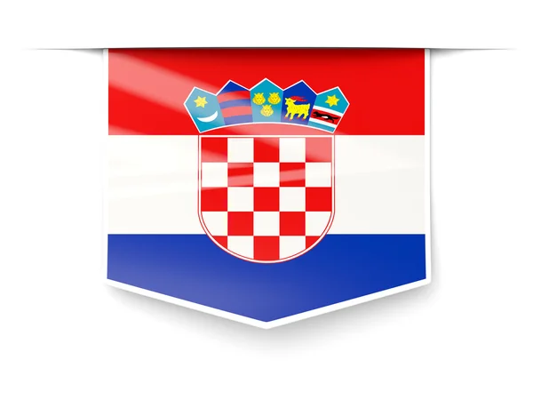 Etiqueta cuadrada con bandera de croacia — Foto de Stock