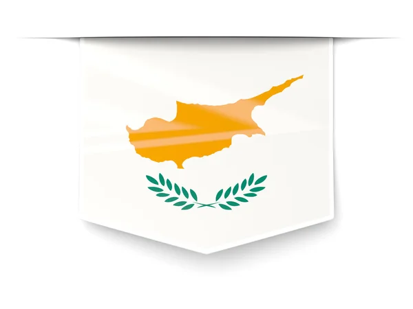 Etiqueta cuadrada con bandera de cyprus —  Fotos de Stock