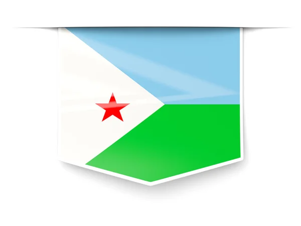 Čtvercový popisek s Džibutská vlajka — Stock fotografie