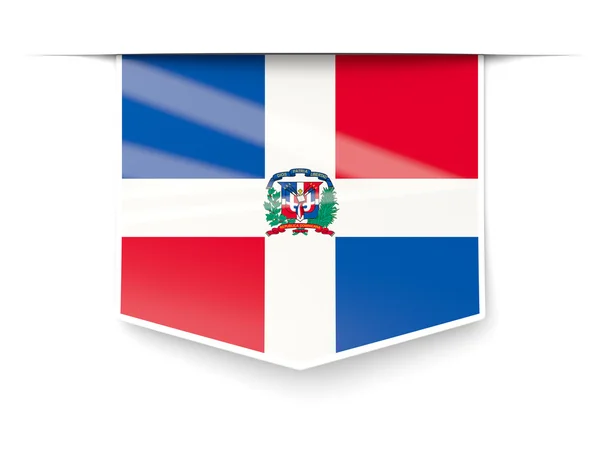 Square label with flag of dominican republic — Stock Photo, Image