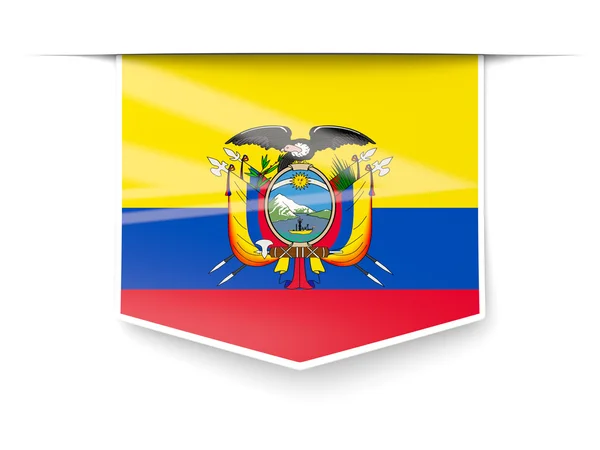 Square label with flag of ecuador — Stock Photo, Image