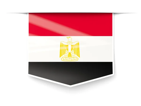 Fyrkantig etikett med flagga i Egypten — Stockfoto