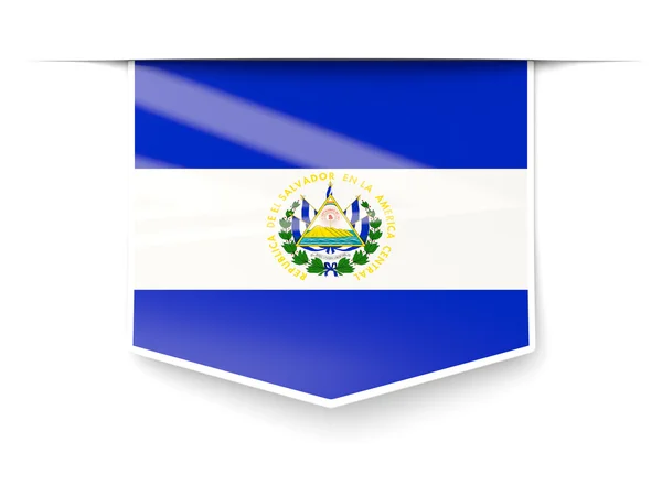 Rótulo quadrado com bandeira de el salvador — Fotografia de Stock