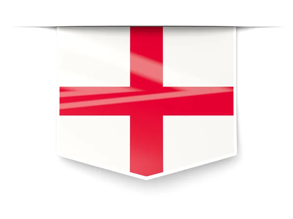 Etichetta quadrata con bandiera inglese — Foto Stock