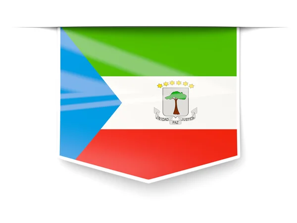 赤道ギニアの旗の正方形ラベル — ストック写真