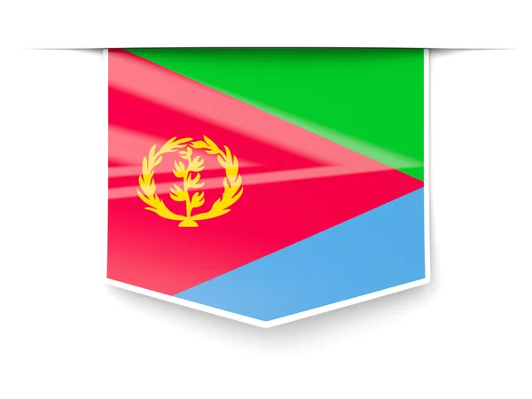 Vierkante label met vlag van eritrea — Stockfoto