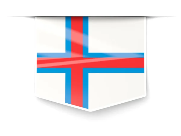 Rótulo quadrado com bandeira de ilhas faroé — Fotografia de Stock