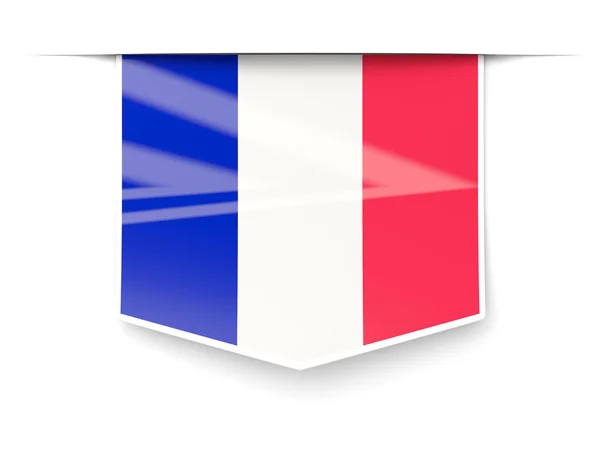 Square label with flag of france — Stock Photo, Image